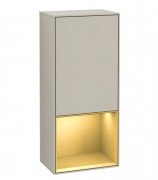 Шафка для ванної Villeroy & Boch Finion 41,8х93,6х27 см петлі праворуч з підсвічуванням МДФ пісок матовий лак/золотий матовий лак F550HFHH