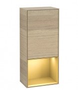 Шафка для ванної Villeroy & Boch Finion 41,8х93,6х27 см петлі праворуч з підсвічуванням ДСП шпон дуба/золотий матовий лак F550HFPC