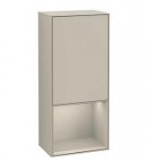 Шкафчик для ванной Villeroy & Boch Finion 41,8х93,6х27 см петли справа с подсветкой МДФ песок матовый лак F550HHHH