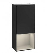Шкафчик для ванной Villeroy & Boch Finion 41,8х93,6х27 см петли справа с подсветкой МДФ черный матовый лак/песок матовый лак F550HHPD