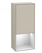 Шкафчик для ванной Villeroy & Boch Finion 41,8х93,6х27 см петли справа с подсветкой МДФ песок матовый лак/белый матовый лак F550MTHH