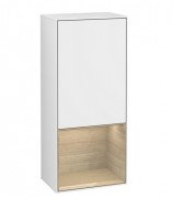 Шафка для ванної Villeroy & Boch Finion 41,8х93,6х27 см петлі праворуч з підсвічуванням МДФ глянсовий білий лак/шпон дуба F550PCGF