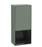 Шафка для ванної Villeroy & Boch Finion 41,8х93,6х27 см петлі праворуч з підсвічуванням МДФ оливковий матовий лак/глянцевий чорний лак F550PHGM