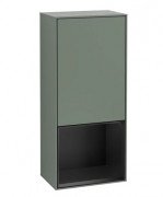Шкафчик для ванной Villeroy & Boch Finion 41,8х93,6х27 см петли справа с подсветкой МДФ оливковый матовый лак/черный матовый лак F550PDGM