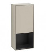 Шкафчик для ванной Villeroy & Boch Finion 41,8х93,6х27 см петли справа с подсветкой МДФ песок матовый лак/черный матовый лак F550PDHH