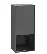 Шафка для ванної Villeroy & Boch Finion 41,8х93,6х27 см петлі праворуч з підсвічуванням МДФ антрацит матовий лак/глянцевий чорний лак F550PHGK