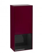 Шафка для ванної Villeroy & Boch Finion 41,8х93,6х27 см петлі праворуч з підсвічуванням МДФ півонія матовий лак/глянцевий чорний лак F550PHHB