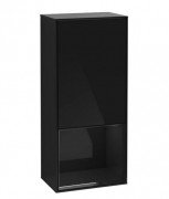 Шафка для ванної Villeroy & Boch Finion 41,8х93,6х27 см петлі праворуч з підсвічуванням МДФ глянсовий чорний лак F550PHPH