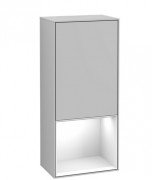 Шафка для ванної Villeroy & Boch Finion 41,8х93,6х27 см петлі праворуч з підсвічуванням МДФ світло-сірий матовий лак/глянсовий білий лак G550GFGJ