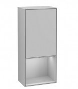 Шафка для ванної Villeroy & Boch Finion 41,8х93,6х27 см петлі праворуч з підсвічуванням МДФ світло-сірий матовий лак G550GJGJ