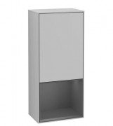 Шафка для ванної Villeroy & Boch Finion 41,8х93,6х27 см петлі праворуч з підсвічуванням МДФ світло-сірий матовий лак/антрацит матовий лак G550GKGJ