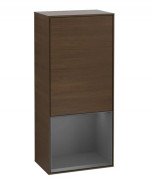 Шафка для ванної Villeroy & Boch Finion 41,8х93,6х27 см петлі праворуч з підсвічуванням ДСП шпон волоського горіха/антрацит матовий лак G550GKGN