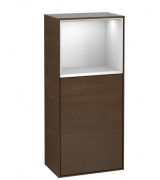 Шафка для ванної Villeroy & Boch Finion 41,8х93,6х27 см петлі зліва з підсвічуванням ДСП шпон волоського горіха/білий матовий лак G520MTGN