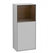 Шафка для ванної Villeroy & Boch Finion 41,8х93,6х27 см петлі зліва з підсвічуванням МДФ світло-сірий матовий лак/шпон волоського горіха G520GNGJ