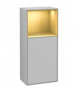 Шафка для ванної Villeroy & Boch Finion 41,8х93,6х27 см петлі зліва з підсвічуванням МДФ світло-сірий матовий лак/золотий матовий лак G520HFGJ