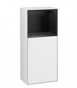 Шафка для ванної Villeroy & Boch Finion 41,8х93,6х27 см петлі зліва з підсвічуванням МДФ глянсовий білий лак/чорний матовий лак G520PDGF