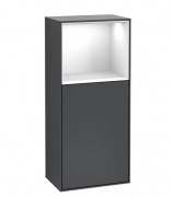 Шафка для ванної Villeroy & Boch Finion 41,8х93,6х27 см петлі зліва з підсвічуванням МДФ темно-синій матовий лак/глянсовий білий лак G520GFHG