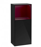 Шафка для ванної Villeroy & Boch Finion 41,8х93,6х27 см петлі зліва з підсвічуванням МДФ глянсовий чорний лак/півон матовий лак G520HBPH