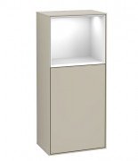 Шафка для ванної Villeroy & Boch Finion 41,8х93,6х27 см петлі зліва з підсвічуванням МДФ пісок матовий лак/глянсовий білий лак G520GFHH