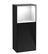 Шафка для ванної Villeroy & Boch Finion 41,8х93,6х27 см петлі зліва з підсвічуванням МДФ глянсовий чорний лак/глянцевий білий лак G520GFPH