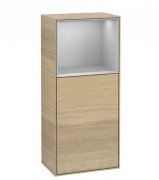 Шафка для ванної Villeroy & Boch Finion 41,8х93,6х27 см петлі зліва з підсвічуванням ДСП шпон дуба/світло-сірий матовий лак G520GJPC
