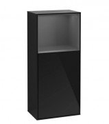 Шафка для ванної Villeroy & Boch Finion 41,8х93,6х27 см петлі зліва з підсвічуванням МДФ глянсовий чорний лак/антрацит матовий лак G520GKPH