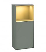 Шафка для ванної Villeroy & Boch Finion 41,8х93,6х27 см петлі зліва з підсвічуванням МДФ оливковий матовий лак/золотий матовий лак G520HFGM