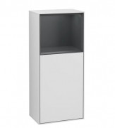 Шафка для ванної Villeroy & Boch Finion 41,8х93,6х27 см петлі зліва з підсвічуванням МДФ білий матовий лак/темно-синій матовий лак G520HGMT