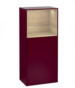 Шафка для ванної Villeroy & Boch Finion 41,8х93,6х27 см петлі зліва з підсвічуванням МДФ півонія матовий лак/шпон дуба G520PCHB