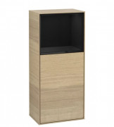 Шафка для ванної Villeroy & Boch Finion 41,8х93,6х27 см петлі зліва з підсвічуванням ДСП шпон дуба/глянцевий чорний лак G520PHPC