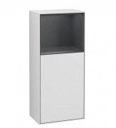 Шафка для ванної Villeroy & Boch Finion 41,8х93,6х27 см петлі зліва з підсвічуванням МДФ білий матовий лак/темно-синій матовий лак G520HGMT