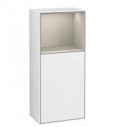 Шафка для ванної Villeroy & Boch Finion 41,8х93,6х27 см петлі зліва з підсвічуванням МДФ глянсовий білий лак/пісок матовий лак G520HHGF