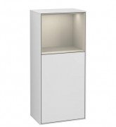 Шафка для ванної Villeroy & Boch Finion 41,8х93,6х27 см петлі зліва з підсвічуванням МДФ білий матовий лак/пісок матовий лак G520HHMT