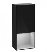 Шкафчик для ванной Villeroy & Boch Finion 41,8х93,6х27 см петли справа с подсветкой МДФ глянцевый черный лак/светло-серый матовый лак G550GJPH