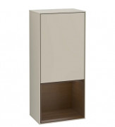 Шафка для ванної Villeroy & Boch Finion 41,8х93,6х27 см петлі праворуч з підсвічуванням МДФ пісок матовий лак/шпон волоського горіха G550GNHH