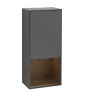 Шафка для ванної Villeroy & Boch Finion 41,8х93,6х27 см петлі праворуч з підсвічуванням МДФ антрацит матовий лак/шпон волоського горіха G550GNGK