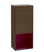 Шафка для ванної Villeroy & Boch Finion 41,8х93,6х27 см петлі праворуч з підсвічуванням ДСП шпон волоського горіха/півон матовий лак G550HBGN