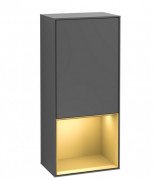 Шафка для ванної Villeroy & Boch Finion 41,8х93,6х27 см петлі праворуч з підсвічуванням МДФ антрацит матовий лак/золотий матовий лак G550HFGK