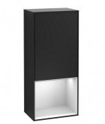 Шафка для ванної Villeroy & Boch Finion 41,8х93,6х27 см петлі праворуч з підсвічуванням МДФ чорний матовий лак/білий матовий лак G550MTPD