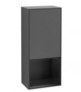 Шафка для ванної Villeroy & Boch Finion 41,8х93,6х27 см петлі праворуч з підсвічуванням МДФ антрацит матовий лак/чорний матовий лак G550PDGK