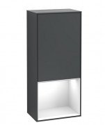 Шафка для ванної Villeroy & Boch Finion 41,8х93,6х27 см петлі праворуч з підсвічуванням МДФ темно-синій матовий лак/глянсовий білий лак G550GFHG