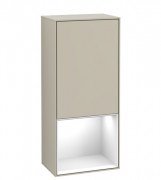 Шкафчик для ванной Villeroy & Boch Finion 41,8х93,6х27 см петли справа с подсветкой МДФ песок матовый лак/глянцевый белый лак G550GFHH