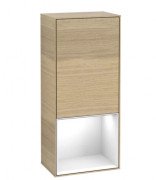 Шафка для ванної Villeroy & Boch Finion 41,8х93,6х27 см петлі праворуч з підсвічуванням ДСП шпон дуба/глянсовий білий лак G550GFPC