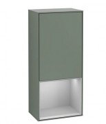 Шафка для ванної Villeroy & Boch Finion 41,8 х93, 6х27 см петлі праворуч з підсвічуванням МДФ оливковий матовий лак/світло-сірий матовий лак G550GJGM