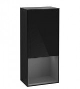 Шафка для ванної Villeroy & Boch Finion 41,8х93,6х27 см петлі праворуч з підсвічуванням МДФ глянсовий чорний лак/антрацит матовий лак G550GKPH