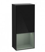 Шафка для ванної Villeroy & Boch Finion 41,8х93,6х27 см петлі праворуч з підсвічуванням МДФ глянсовий чорний лак/оливковий матовий лак G550GMPH