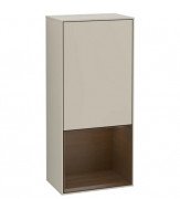 Шафка для ванної Villeroy & Boch Finion 41,8х93,6х27 см петлі праворуч з підсвічуванням МДФ пісок матовий лак/шпон волоського горіха G550GNHH