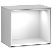 Стелаж для ванної Villeroy & Boch Finion 41,8 х35, 6х27 см з підсвічуванням МДФ світло-сірий матовий лак/глянсовий білий лак G580GFGJ