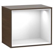 Стеллаж для ванной Villeroy & Boch Finion 41,8х35,6х27 см с подсветкой ДСП шпон грецкого ореха/глянцевый белый лак G580GFGN