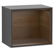 Стелаж для ванної Villeroy & Boch Finion 41,8 х35, 6х27 см з підсвічуванням МДФ антрацит матовий лак/шпон волоського горіха G580GNGK